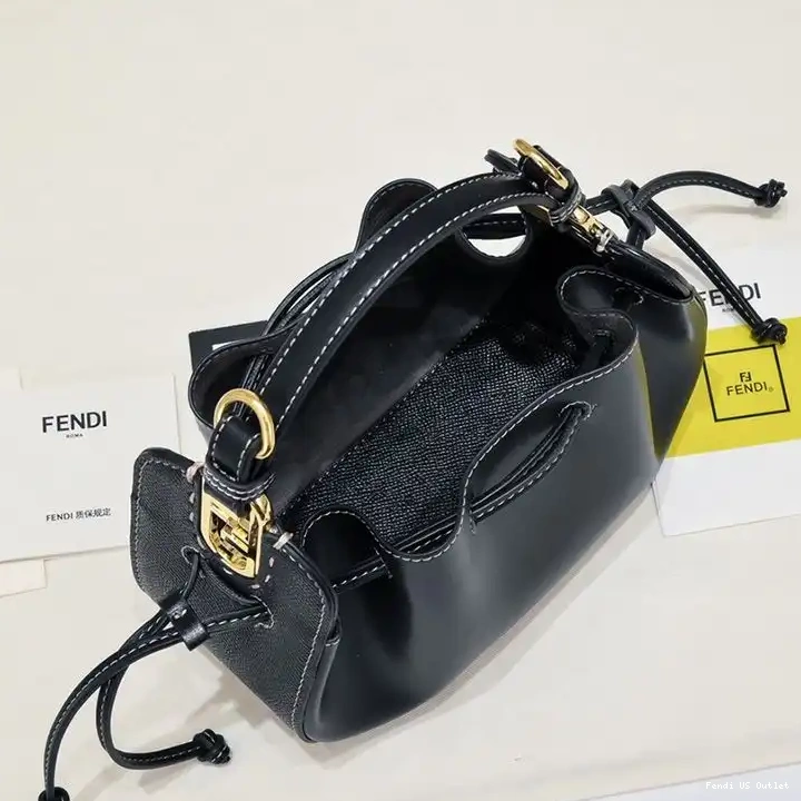 Cheap Bucket Mini Calf Bag Pomodorino Leather Fendi In Black 0419 HOT SALE